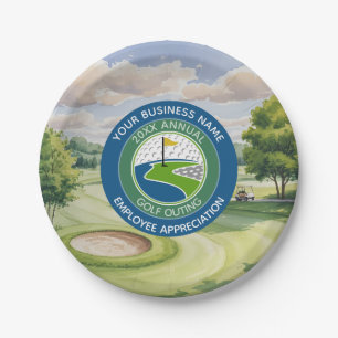Business Logo Employee Appreciation Golf Event Paper Plate