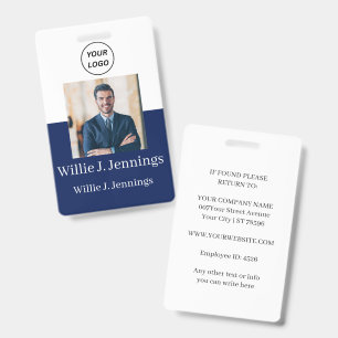 Business Logo Employee Photo Identification Badge ID Badge