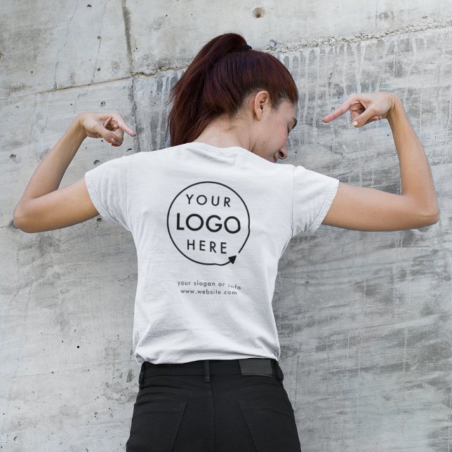 Business Logo Employee Staff Company Back Branded T-Shirt (Creator Uploaded)