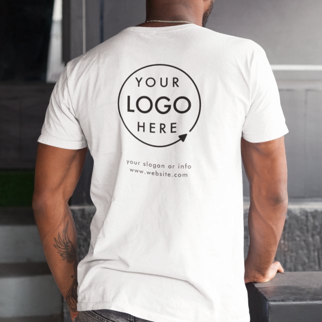 Business Logo Employee Staff Company Back Branded T-Shirt (Creator Uploaded)