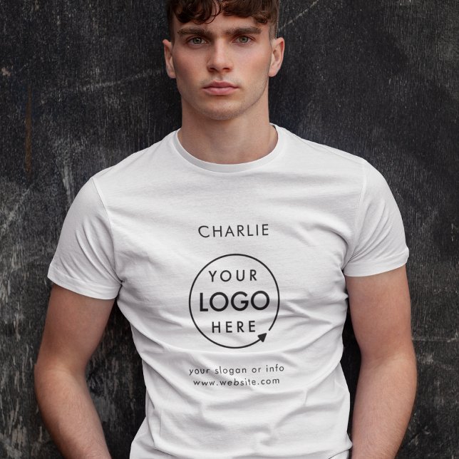 Business Logo Employee Staff Name Company Branded T-Shirt (Creator Uploaded)