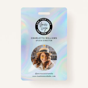 Business Logo Employees Holographic Photo ID ID Badge