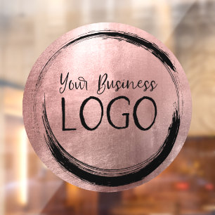 Business Logo Faux Rose Gold Foil Circle