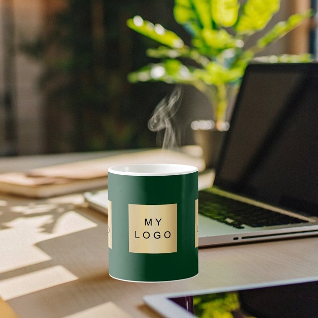 Business logo forest emerald green coffee mug (Creator Uploaded)