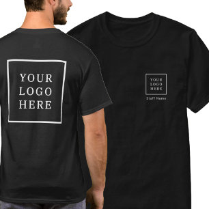 Business Logo (front and back) Staff Name Company T-Shirt