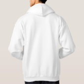 Business Logo Front Design Employee Men's White Hoodie (Back)