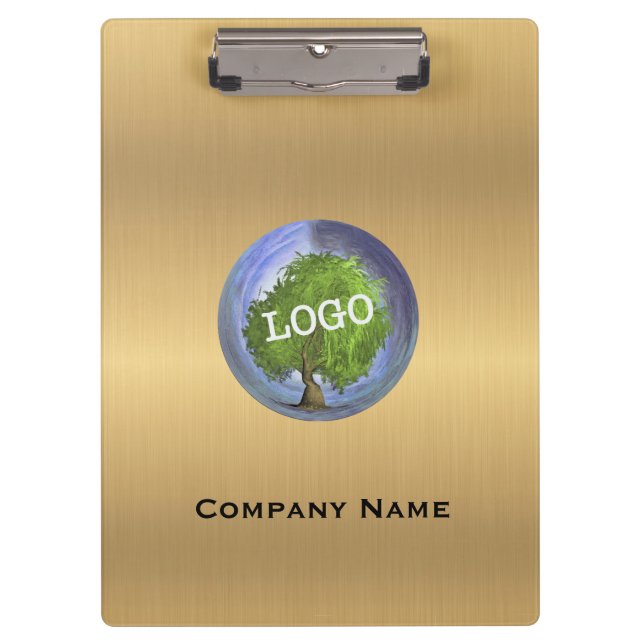 Business Logo Gold Clipboard (Front)