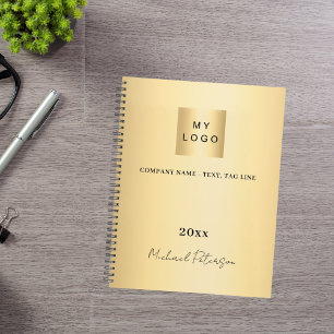 Business logo gold elegant name script 2025 planner