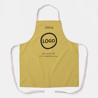 Business Logo Gold Employee Staff Name Apron