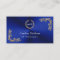 Business Logo Gold Foil Floral Corner Blue