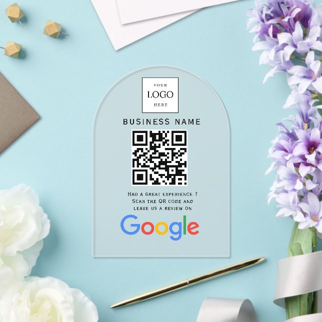 Business Logo Google Reviews website scan  Acrylic Invitations (Insitu (Wedding))