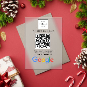Business Logo Google Reviews website scan Acrylic Invitations