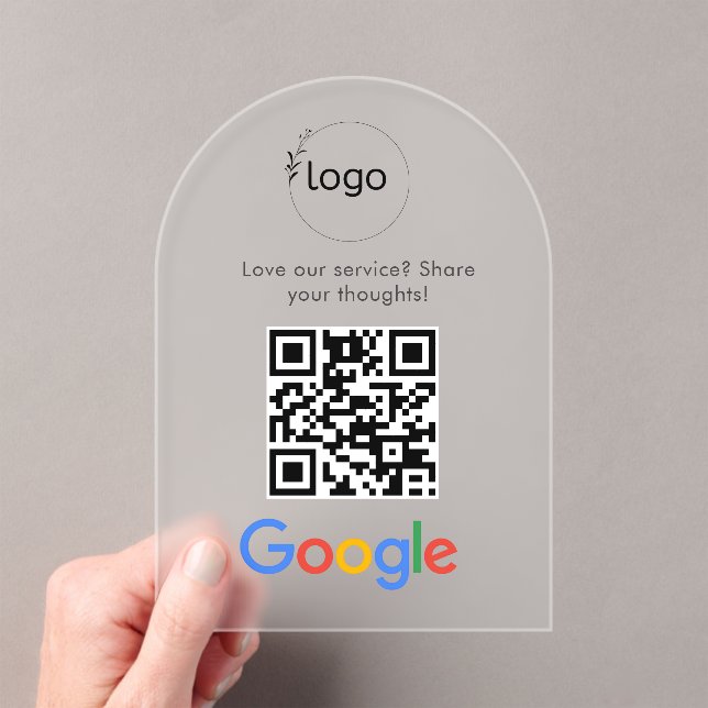 Business Logo Google Reviews website scan  Acrylic Invitations (Insitu (Handheld))