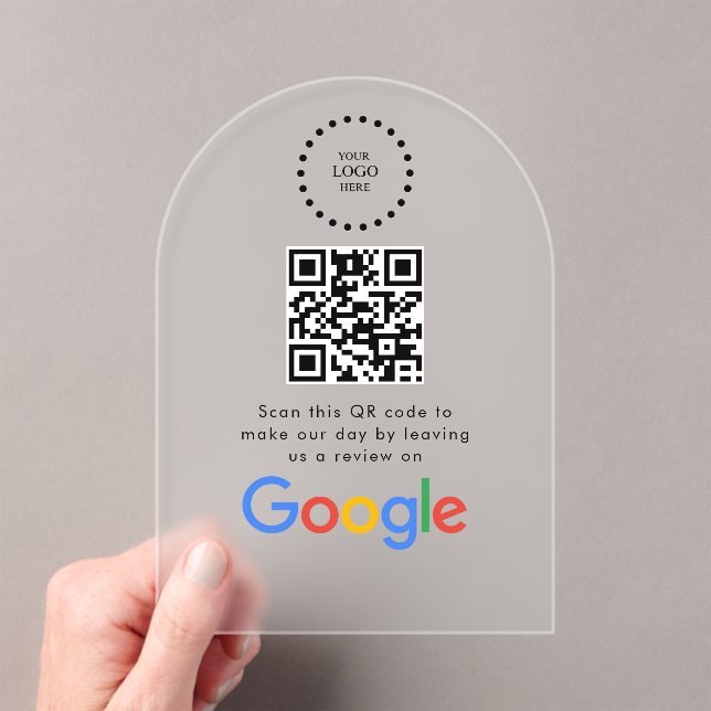 Business Logo Google Reviews website scan  Acrylic Invitations (Insitu (Handheld))