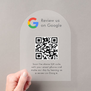 Business Logo Google Reviews website scan Acrylic Invitations
