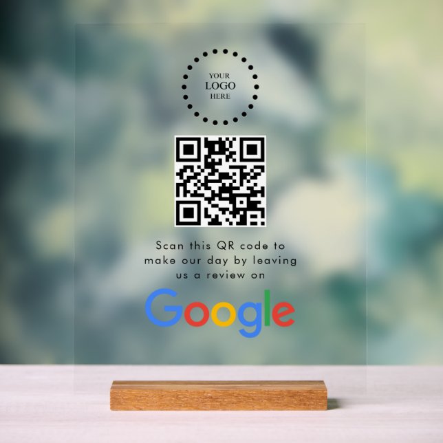 Business Logo Google Reviews website scan  Acrylic Sign (Neutral)