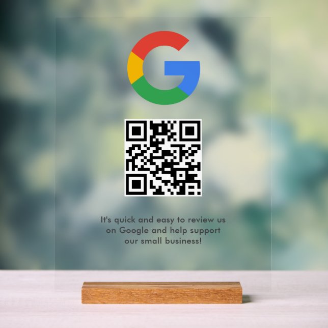 Business Logo Google Reviews website scan  Acrylic Sign (Neutral)
