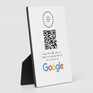 Business Logo Google Reviews website scan Plaque