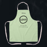 Business Logo Grayish Green Employee Staff Name Apron<br><div class="desc">Business Logo Light Grayish Green Employee Staff Name
A simple custom business template in a modern minimalist style which can be easily updated with your company logo and text. 

business, Light Grayish Green, style, custom, employee, staff, name, server, company logo, custom logo</div>