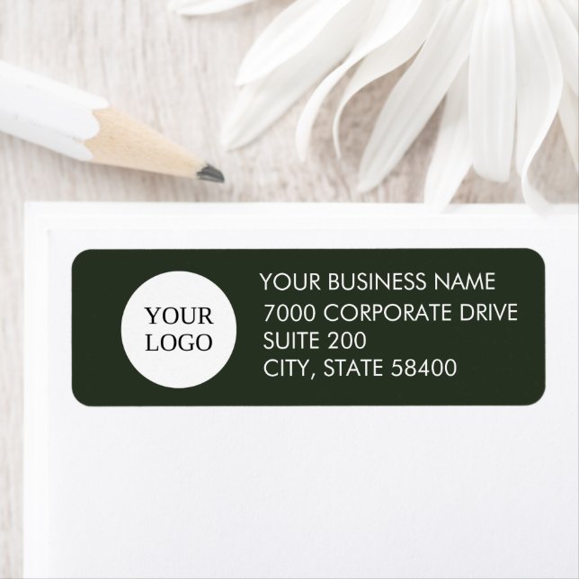 Business Logo Green Company Return Return Address Label (Insitu)