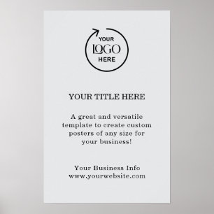 Business Logo Grey Minimalist Modern Simple Poster