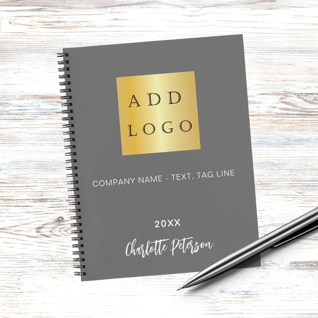 Business logo grey name script notebook (Creator Uploaded)