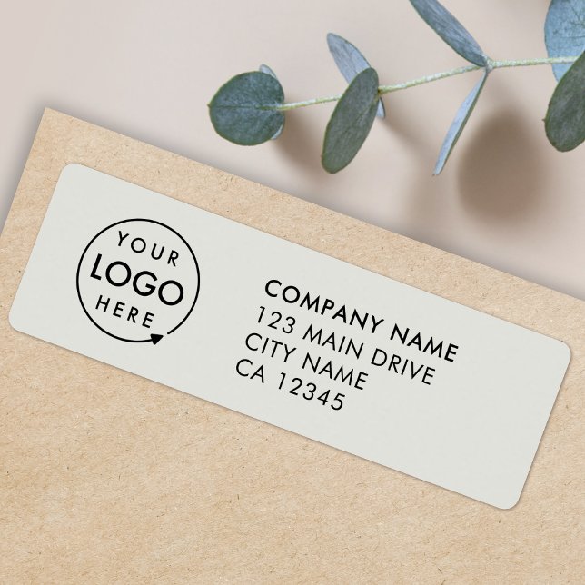 Business Logo | Grey Neutral Modern Return Address Label (Modern gray return address labels for your business - simple, professional & easy to customize)