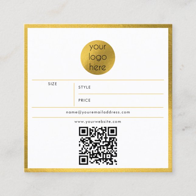 Business Logo Hang Tag Price Clothing Swing Tags (Front)