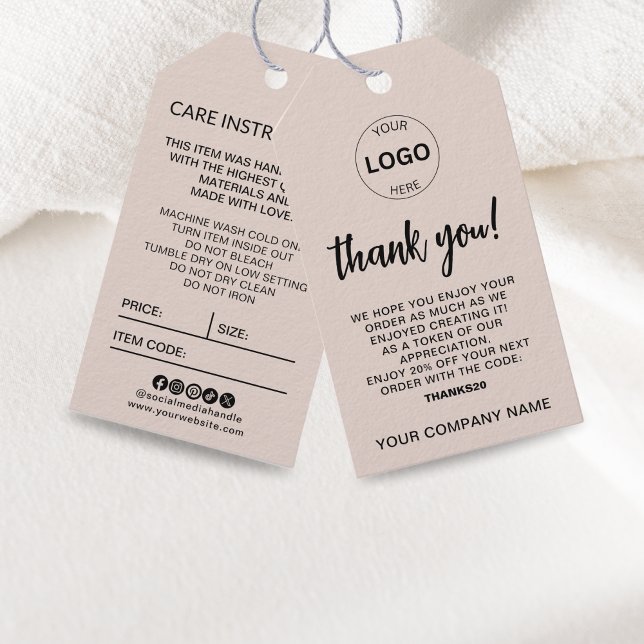 Business Logo Hang Tag Price Swing Care Details (Creator Uploaded)