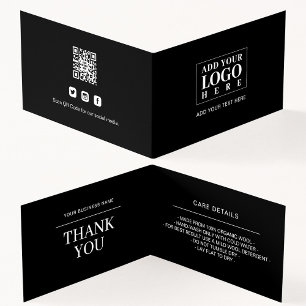 Business Logo Hang Tag Swing Care Details Folded