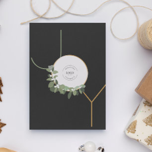Business Logo Happy Holidays No photo Vertical Joy Holiday Card