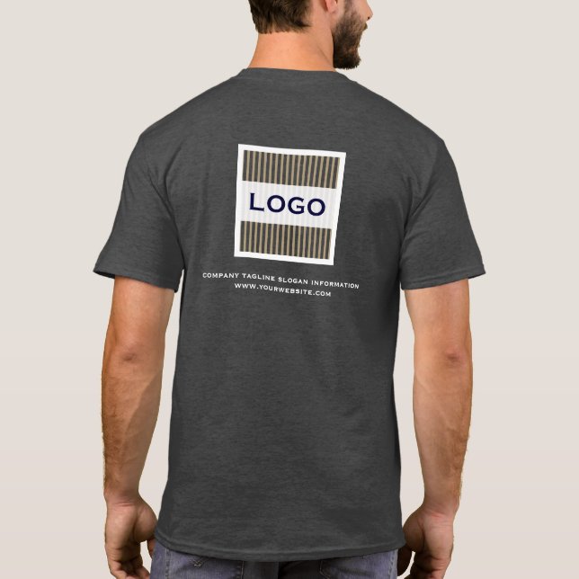 Business Logo Heather Grey T-Shirt (Back)