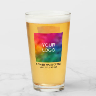 Business Logo Here Template Personalised Beer Glass