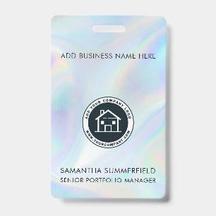 Business Logo Holographic ID Company Employee Badge