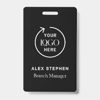 Business Logo ID | Modern Black Employee Staff Badge