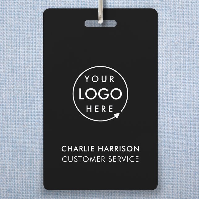 Business Logo ID | Modern Black Employee Staff ID Badge (Creator Uploaded)