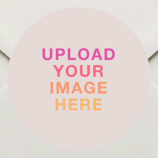 Business Logo Image Beige Classic Round Sticker (Creator Uploaded)