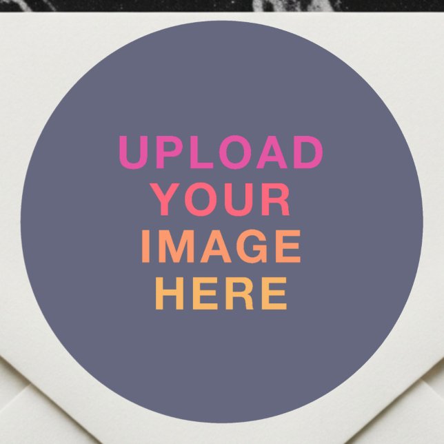 Business Logo Image Navy Blue Classic Round Sticker (Creator Uploaded)