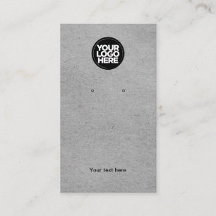 Business Logo Kraft Grey Earring Display Card