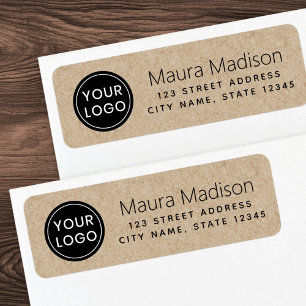 Business logo Kraft look modern return address Label