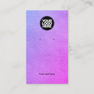 Business Logo Kraft Purple Earring Display Card