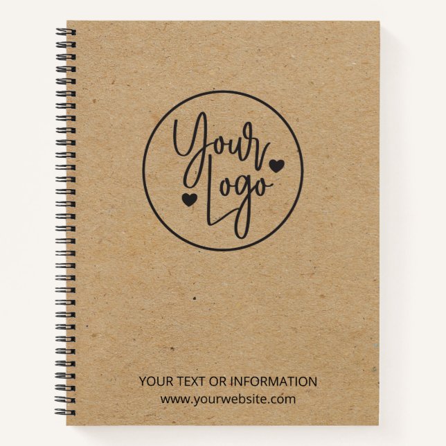 Business Logo Kraft Small Business Notebook (Front)
