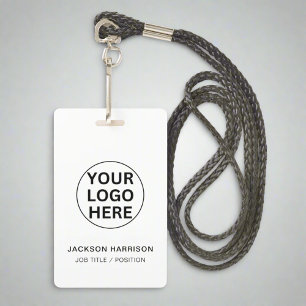 Business Logo l Staff Employee ID Black & White  ID Badge