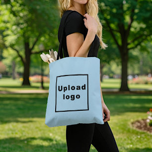 Business Logo Light Blue Tote Bag