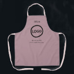 Business Logo Mauve Purple Employee Staff Name Apron<br><div class="desc">Business Logo Mauve Purple Employee Staff Name
A simple Mauve Purple custom business template in a modern minimalist style which can be easily updated with your company logo and text. 
business, logo, blush, Mauve Purple, employee, staff, name, server, company logo, Mauve Purple logo</div>