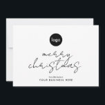 Business Logo Merry Christmas Holiday Card<br><div class="desc">Minimal Script Simple Modern Business Logo Merry Christmas Holiday Card</div>