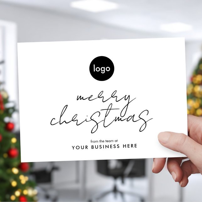 Business Logo Merry Christmas Holiday Card (Creator Uploaded)