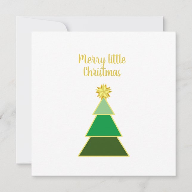 Business Logo Merry Christmas Tree Simple Square Card (Front)