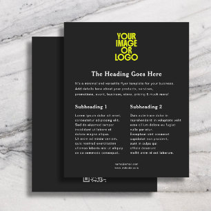 Business Logo Minimal Elegant QR Code Black Flyer