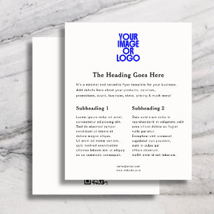 Business Logo Minimal Elegant QR Code White Flyer
